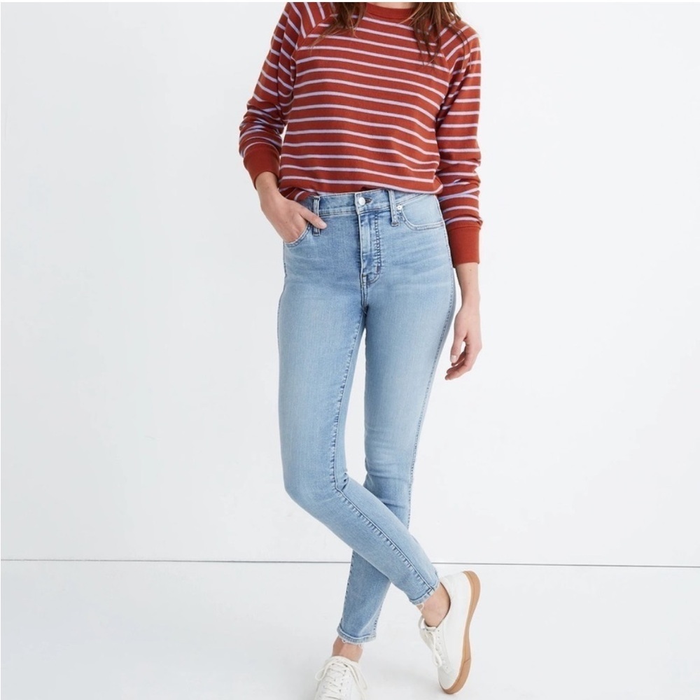 Madewell 10” skinny high rise light was jeans denim 30 blue